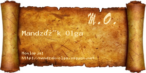 Mandzák Olga névjegykártya